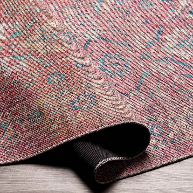 Milltown Traditional Red Washable Area Rug