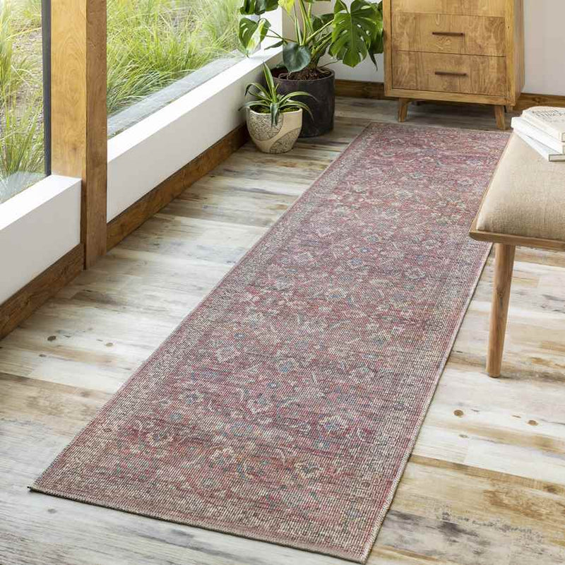 Milltown Traditional Red Washable Area Rug