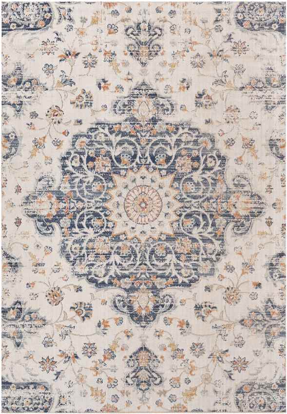 Campbell Hill Traditional Dark Blue Area Rug