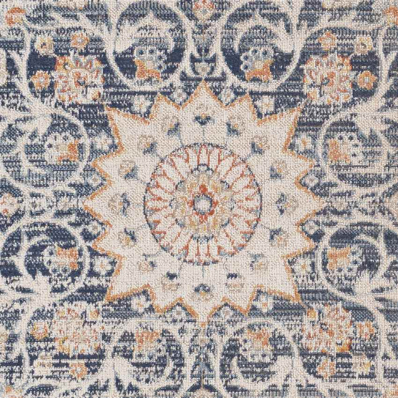 Campbell Hill Traditional Dark Blue Area Rug