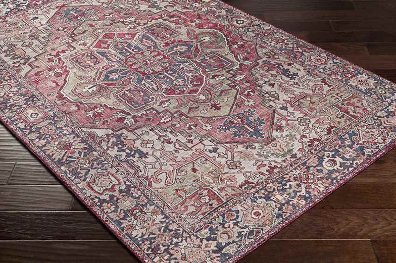 Manche Traditional Burgundy Area Rug