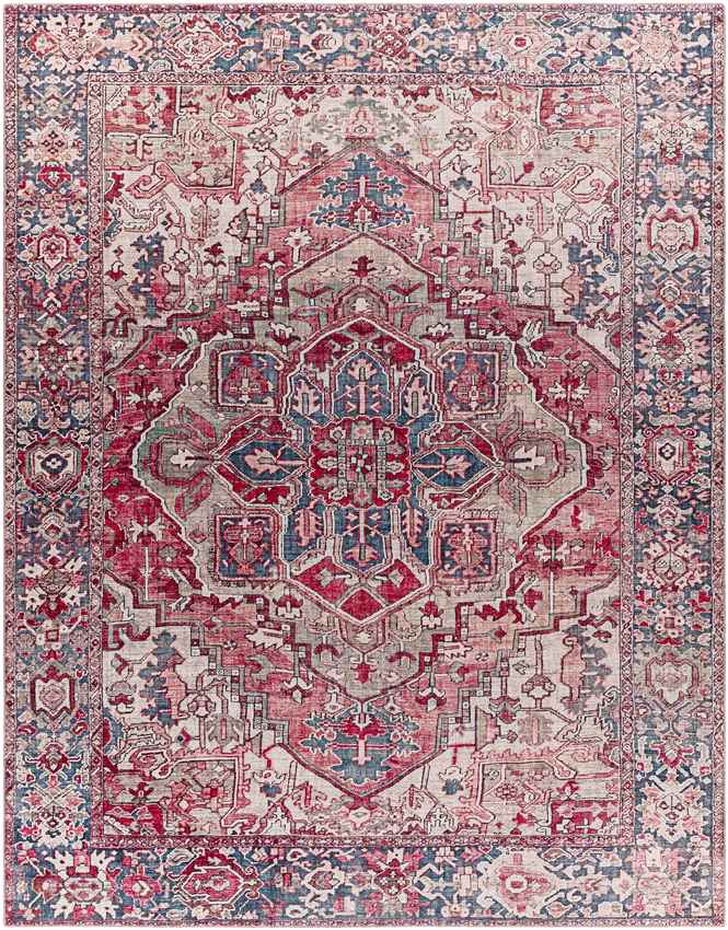 Manche Traditional Burgundy Area Rug