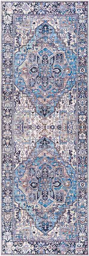 Manche Traditional Denim Area Rug