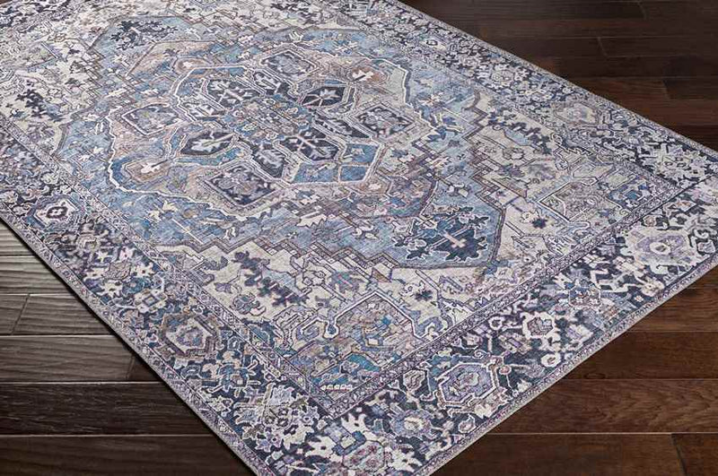 Manche Traditional Denim Area Rug