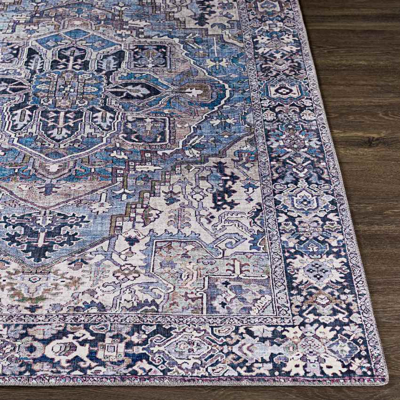 Manche Traditional Denim Area Rug