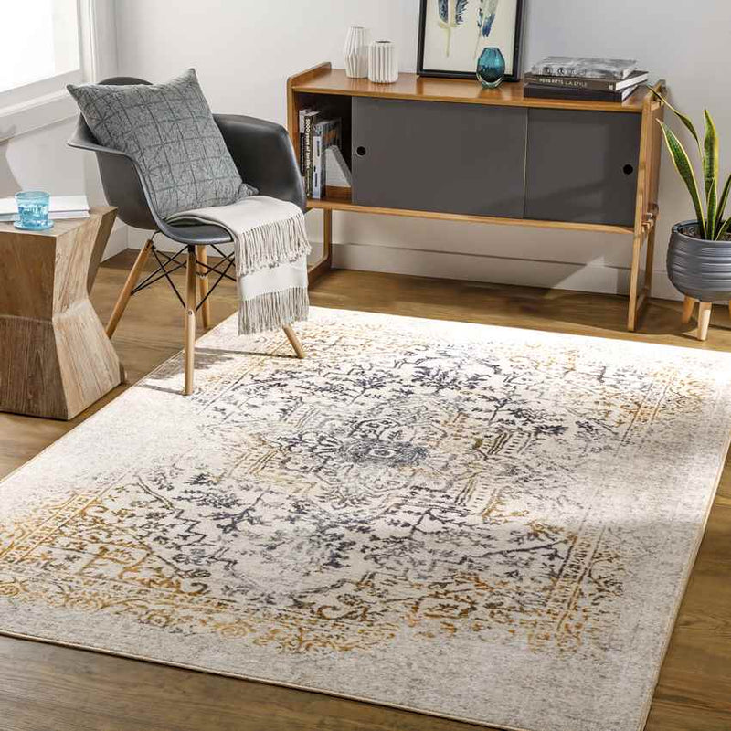 Universal Traditional Cream Washable Area Rug