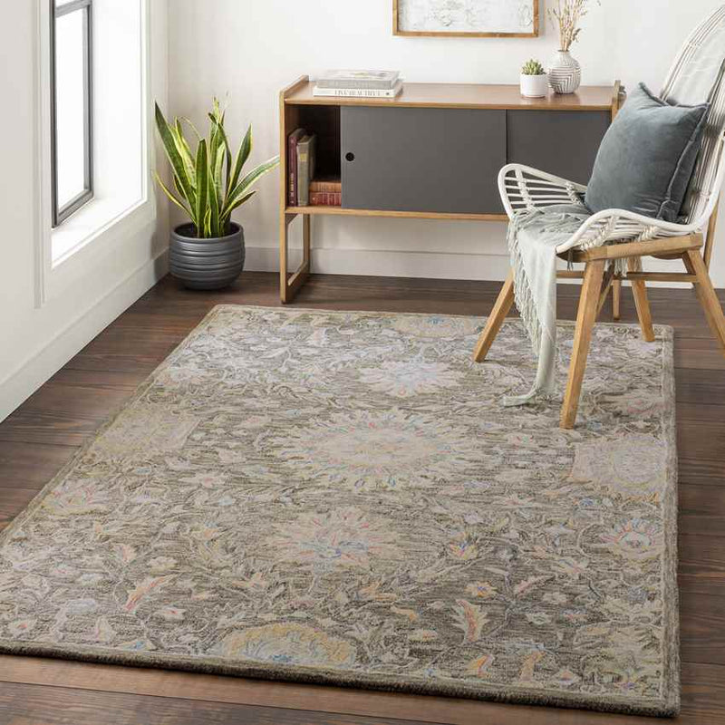 East Chicago Traditional Charcoal Area Rug