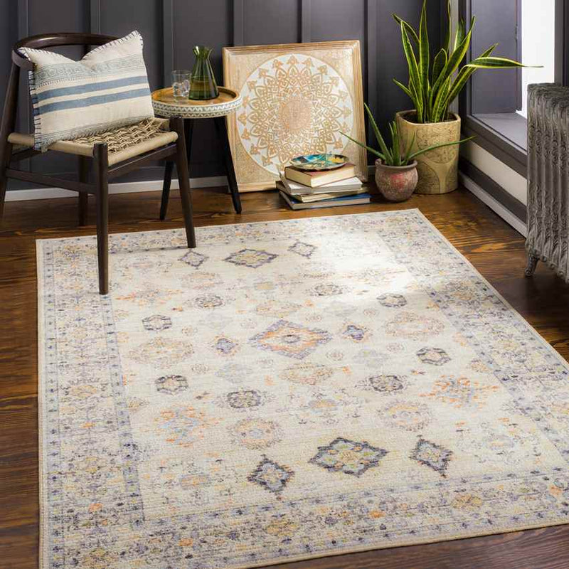 Park Forest Traditional Beige Washable Area Rug