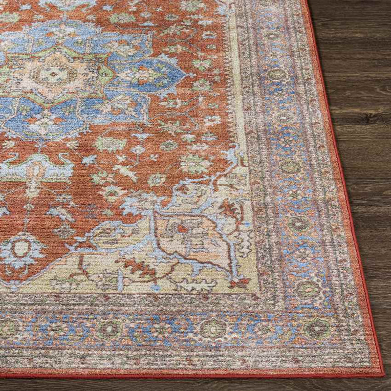 Park Ridge Traditional Burnt Orange Washable Area Rug