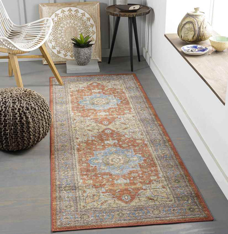 Park Ridge Traditional Burnt Orange Washable Area Rug