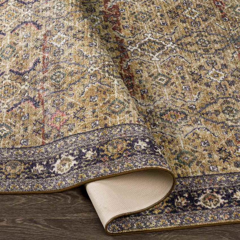 Paw Paw Traditional Tan Washable Area Rug