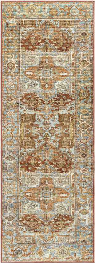 Peoria Heights Traditional Burnt Orange Washable Area Rug