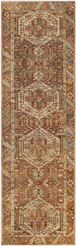 St David Global Burnt Orange Washable Area Rug