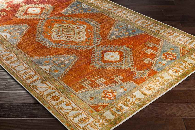 St Elmo Global Bright Orange Washable Area Rug