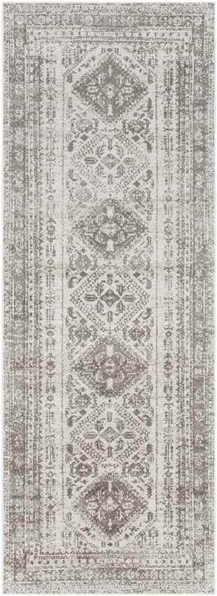 Salamonia Traditional Medium Gray Washable Area Rug