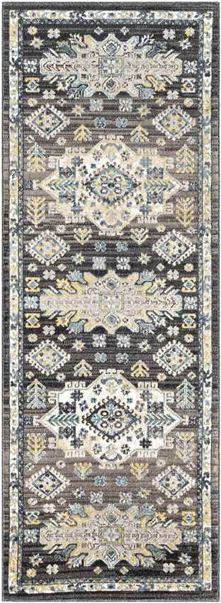 Burt Traditional Black Washable Area Rug