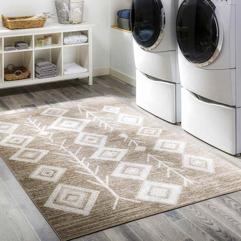 Seelyville Global Light Gray Washable Area Rug