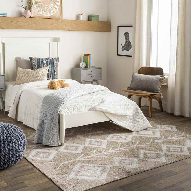 Seelyville Global Light Gray Washable Area Rug