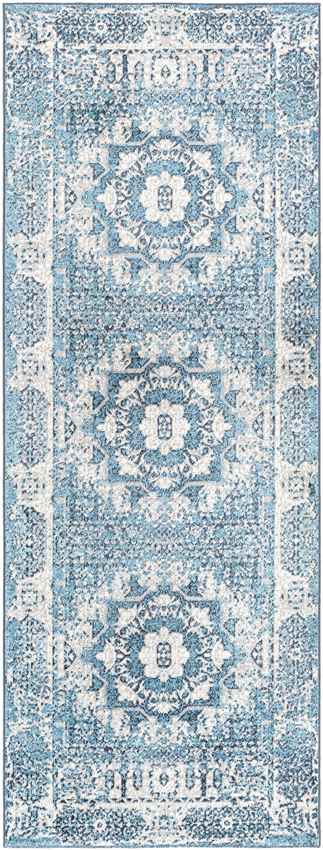 Shamrock Lakes Modern Sky Blue Washable Area Rug