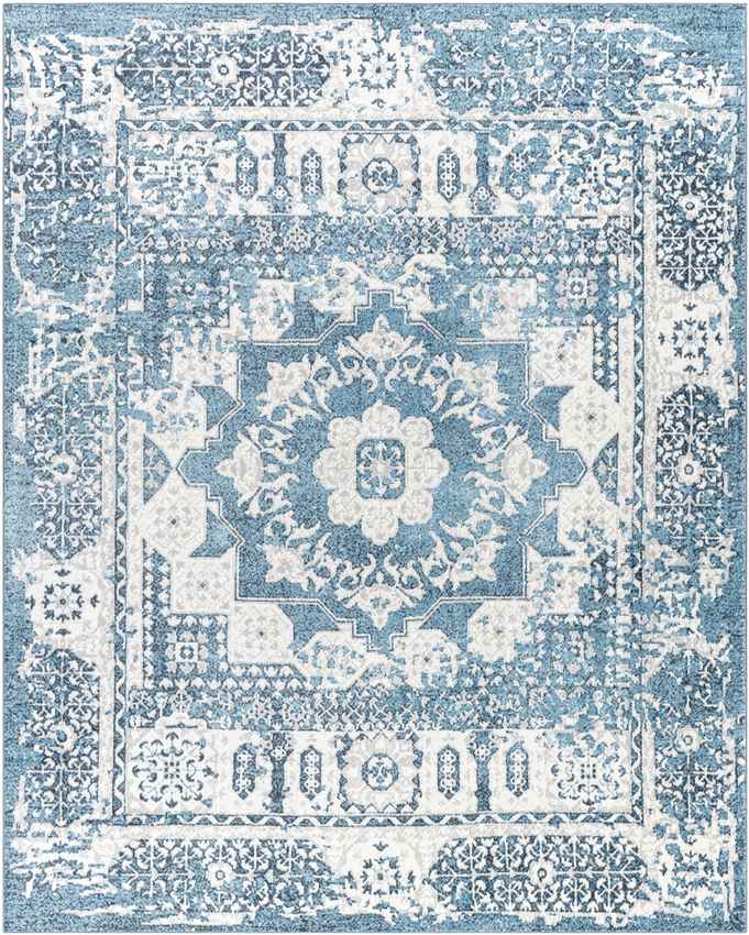 Shamrock Lakes Modern Sky Blue Washable Area Rug