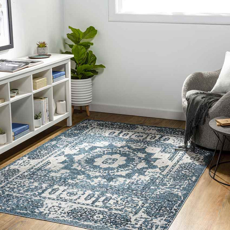 Shamrock Lakes Modern Sky Blue Washable Area Rug