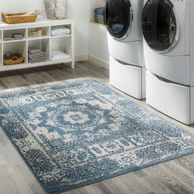 Shamrock Lakes Modern Sky Blue Washable Area Rug