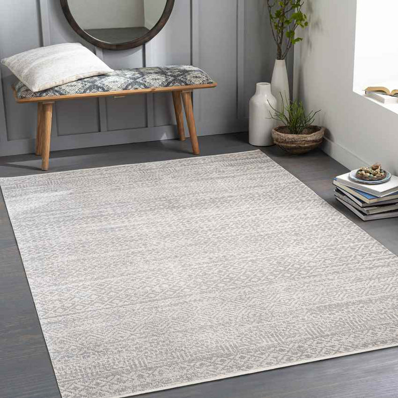 Waynetown Global Light Gray Washable Area Rug