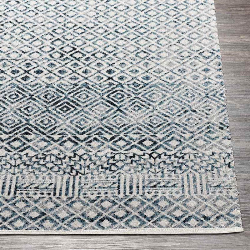 Waynetown Global Ink Blue Washable Area Rug