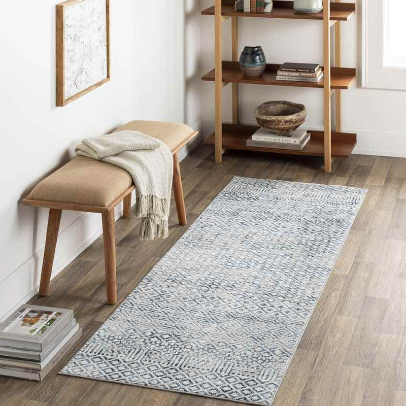 Waynetown Global Ink Blue Washable Area Rug