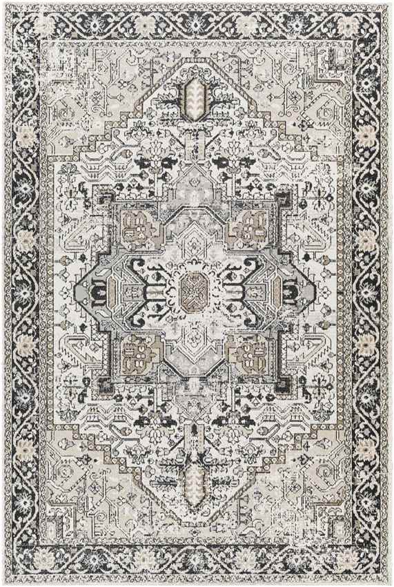 West Baden Traditional Beige Washable Area Rug