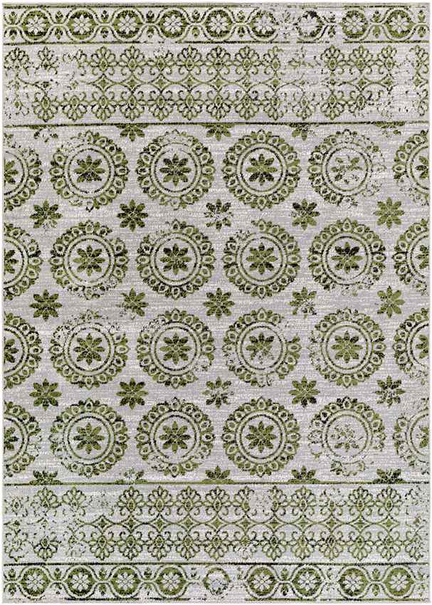 William Traditional Sage Washable Area Rug