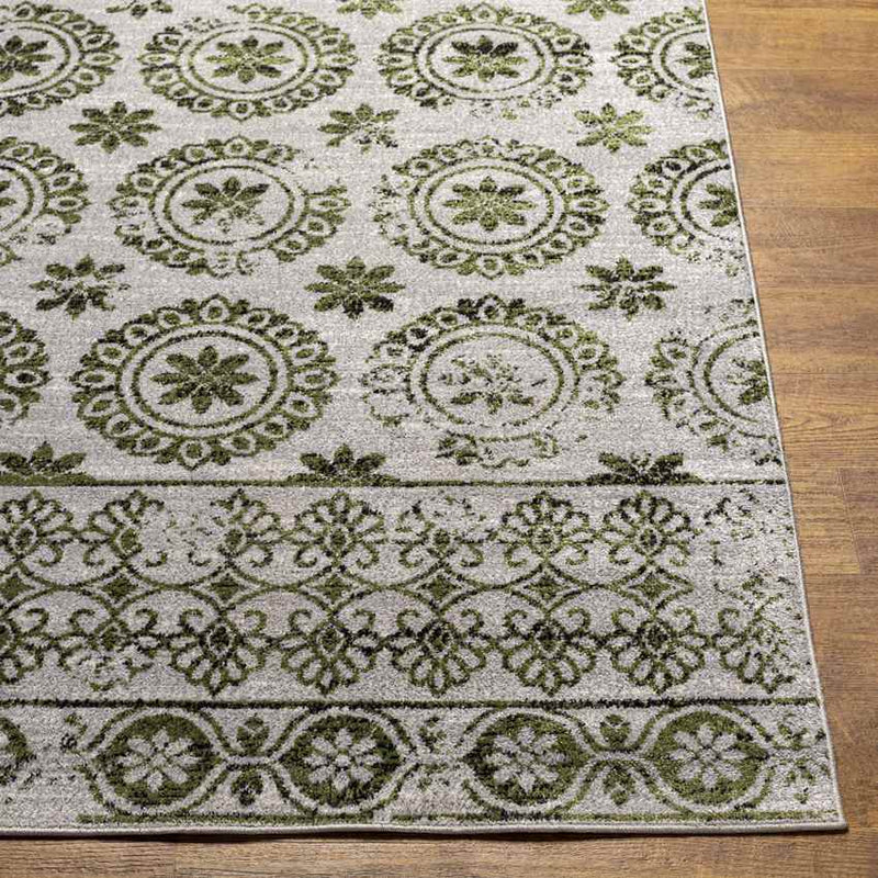 William Traditional Sage Washable Area Rug