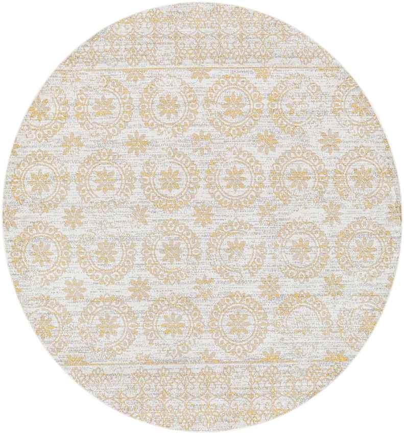 William Traditional Beige Washable Area Rug