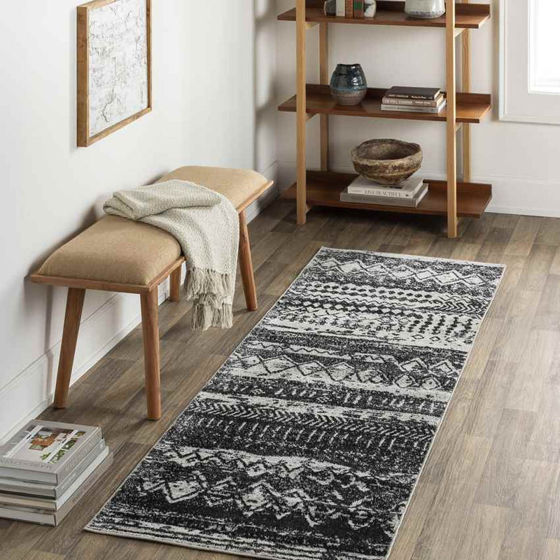 Matt Global Black Washable Area Rug