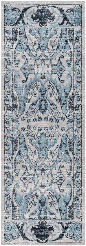 West Lebanon Traditional Navy Washable Area Rug