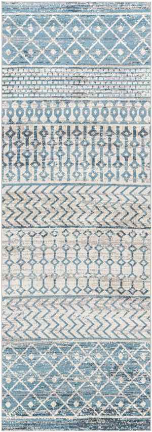 West Terre Haute Global Pale Blue Washable Area Rug