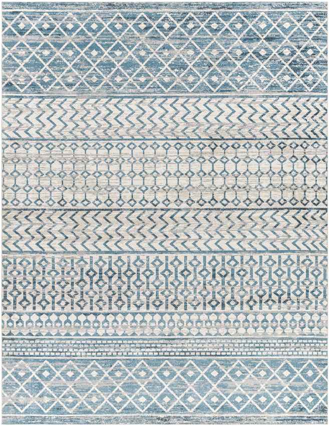 West Terre Haute Global Pale Blue Washable Area Rug