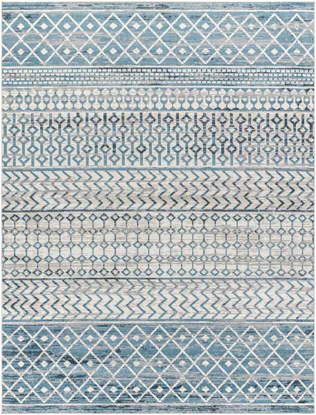 West Terre Haute Global Ice Blue Washable Area Rug