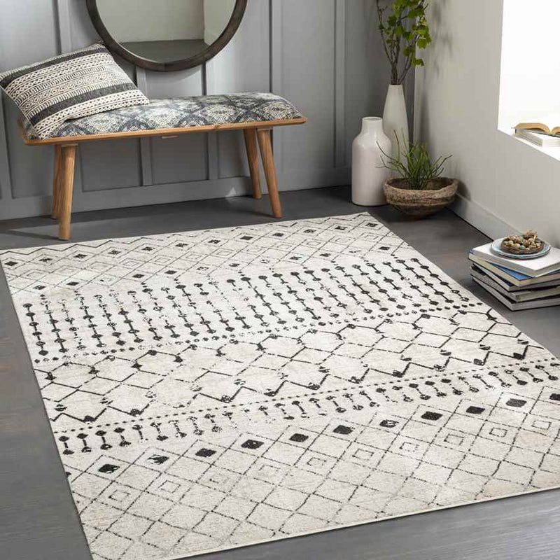 Mary Global Cream Washable Area Rug