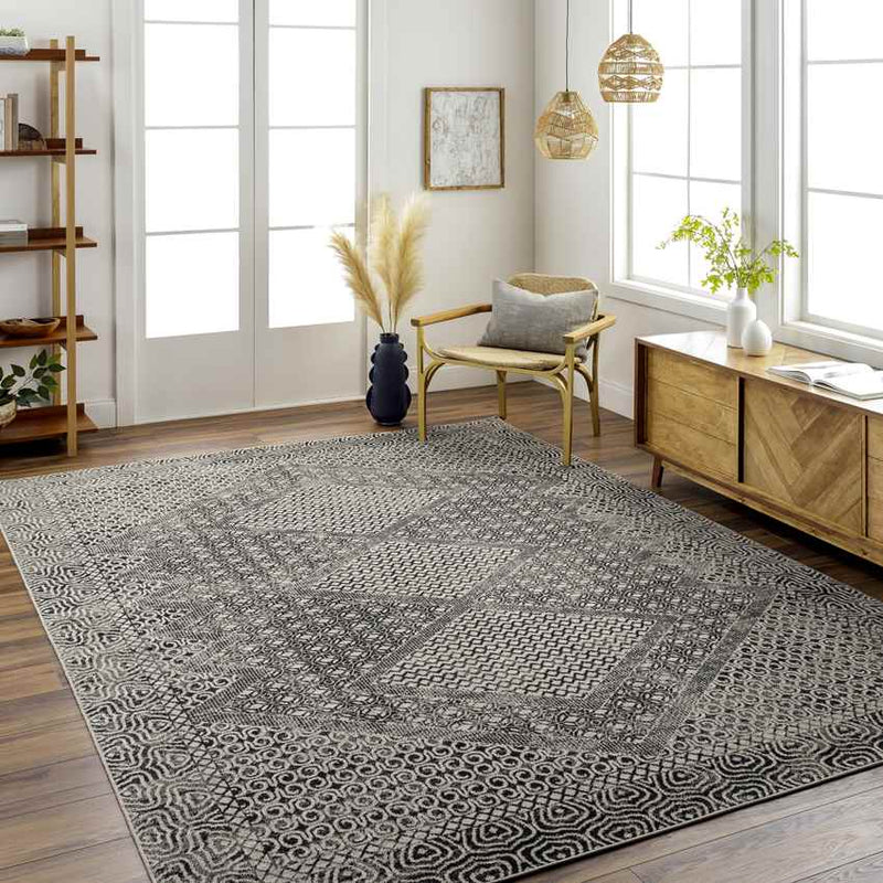 West Harrison Global Black Washable Area Rug