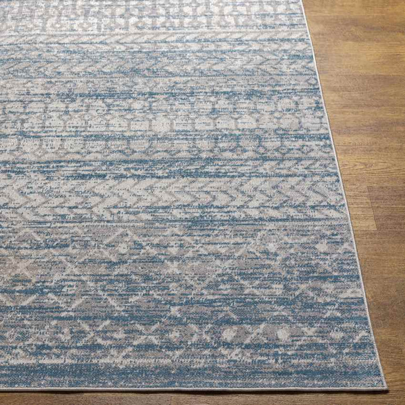 West Terre Haute Global Blue Washable Area Rug