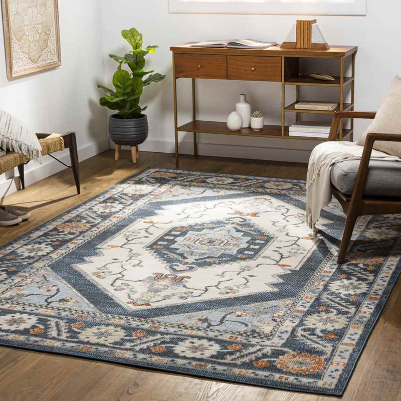 Country Club Hills Traditional Denim Area Rug