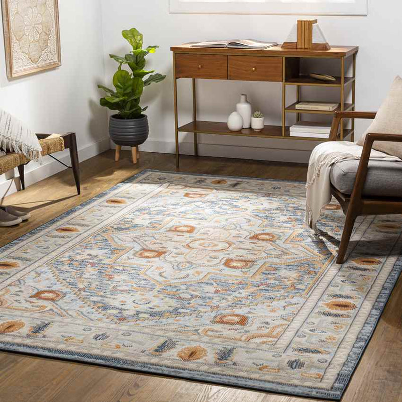 Crescent Traditional Navy Area Rug