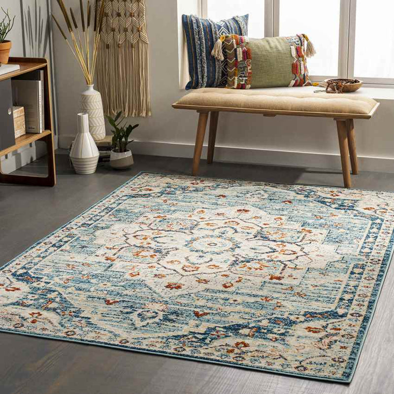 Spencer Indoor / Outdoor Teal Area Rug