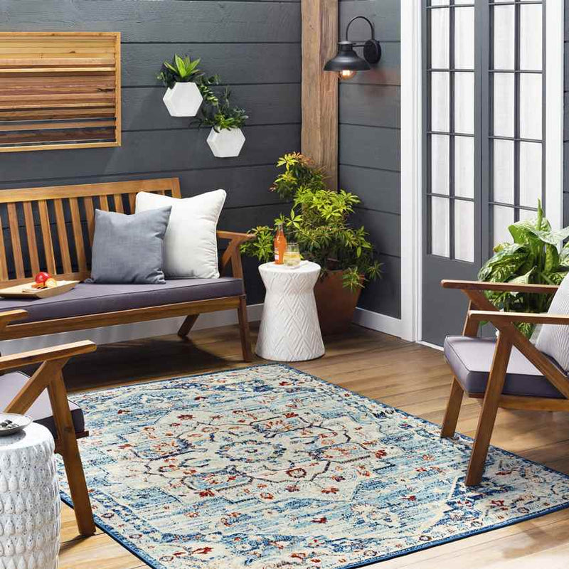 Spencer Indoor / Outdoor Teal Area Rug