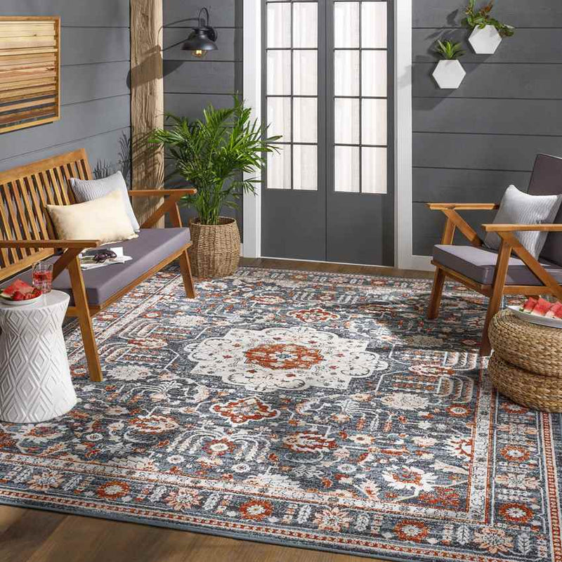 Amo Traditional Navy Area Rug