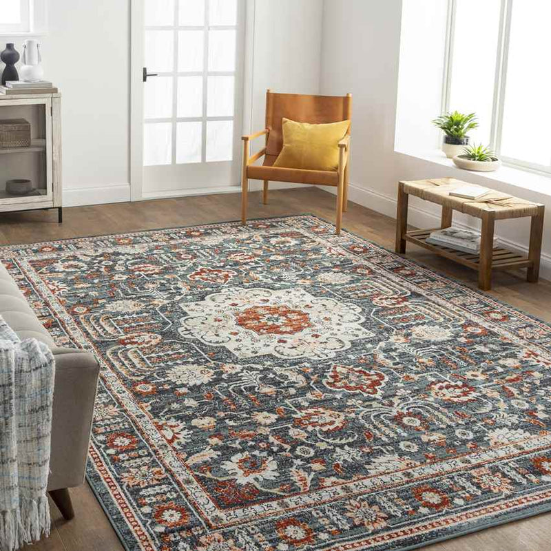 Amo Traditional Navy Area Rug