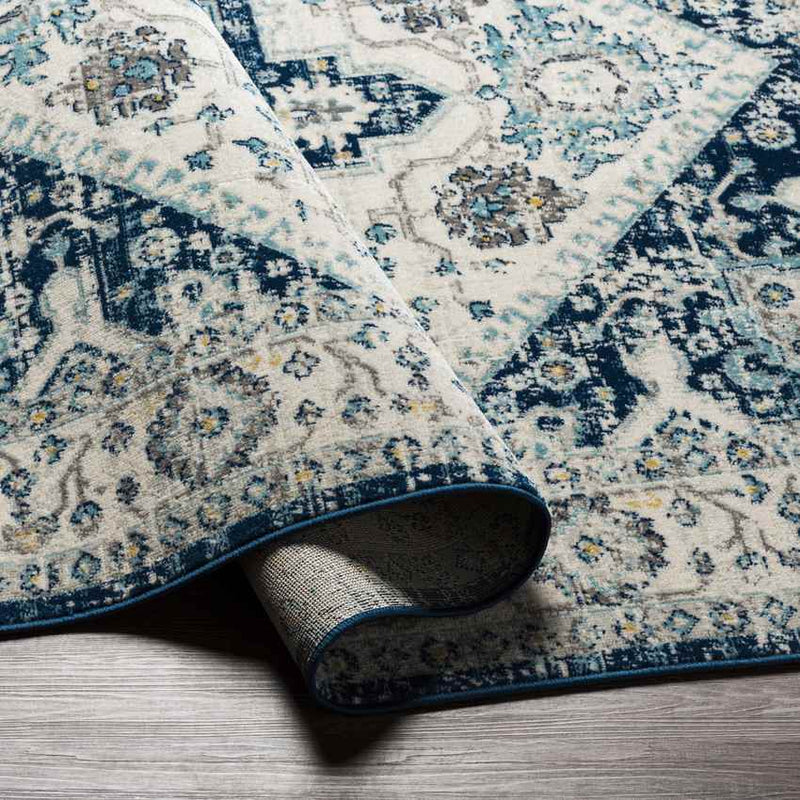 Battle Ground Traditional Teal Area Rug