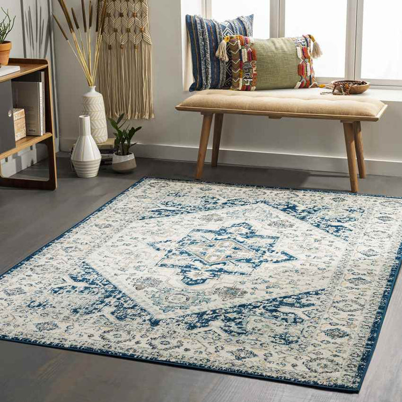 Battle Ground Traditional Teal Area Rug