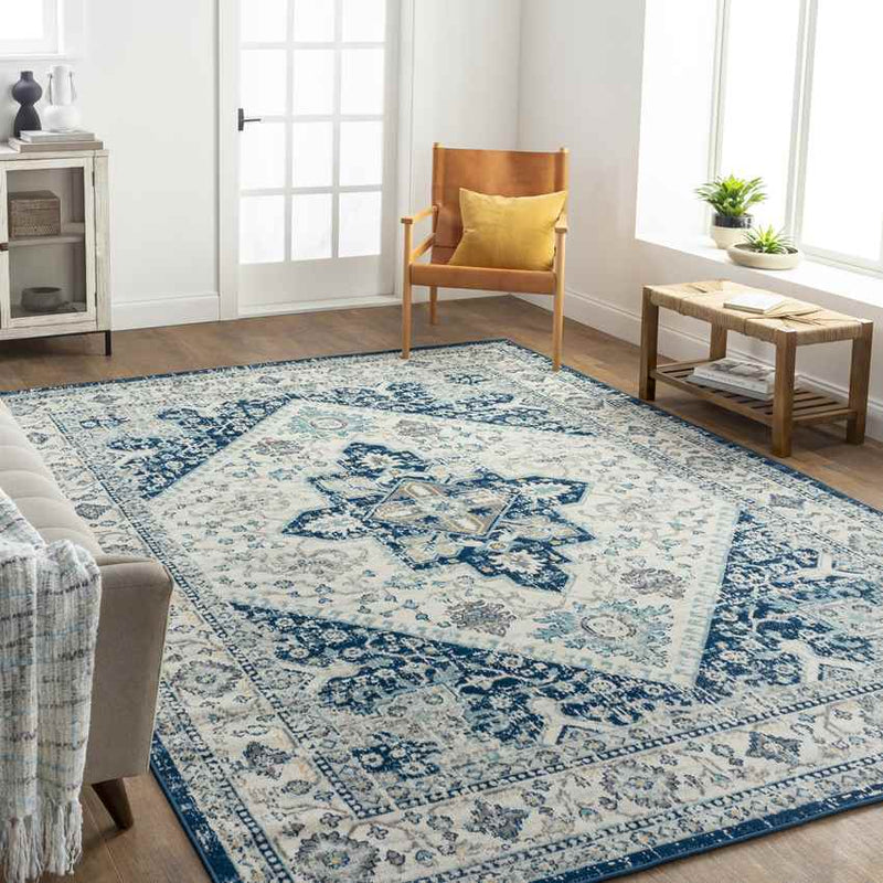 Battle Ground Traditional Teal Area Rug